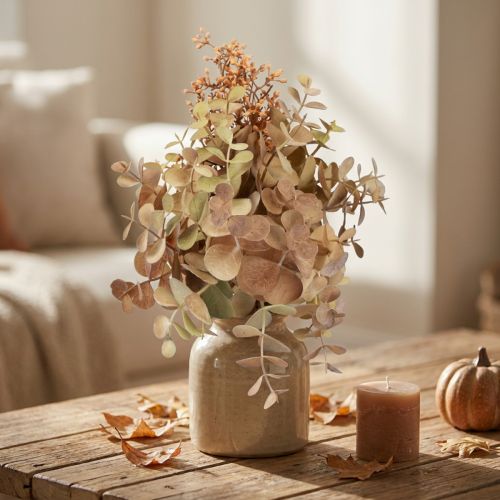 Bouquet di fiori artificiali di eucalipto con decorazione da 30 cm con boccioli | Floristik24.it