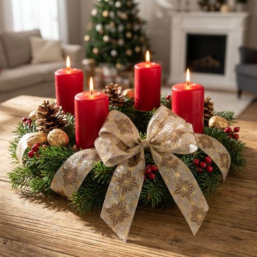 Prodotto Nastro decorativo con stelle, nastro regalo con bordo dimensionalmente stabile, larghezza 40 mm, lunghezza 20 m