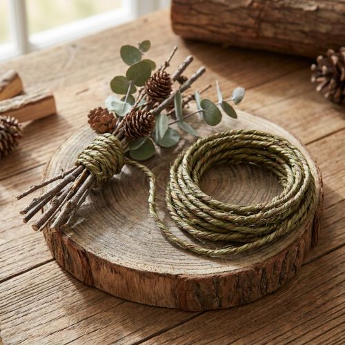 Filo rustico Verde filo per gioielli filo artigianale rustico 3-5 mm 3 m | Floristik24.it