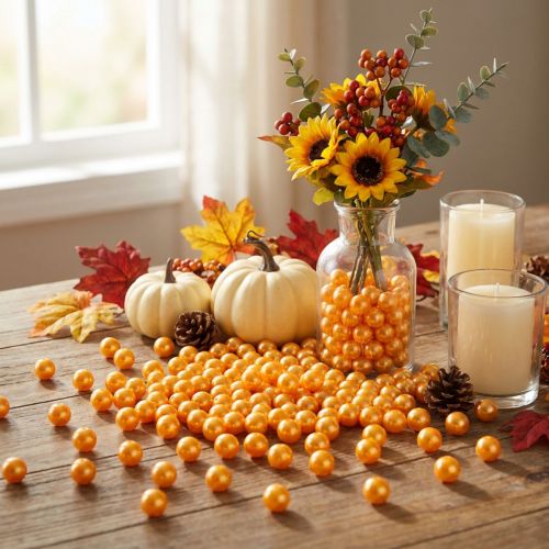Perline decorative Ø10mm arancio 115 pz | Floristik24.it