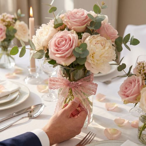 Nastro di pizzo nastro da sposa nastro di pizzo rosa antico 20mm 20m | Floristik24.it