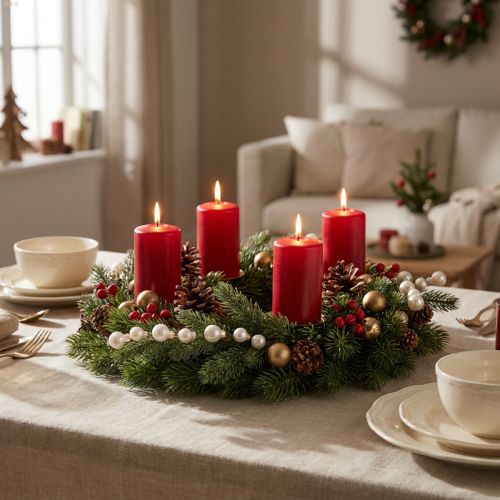 Prodotto Ramo di abete artificiale con mini palline di Natale bianche, 46 cm, 2 pezzi