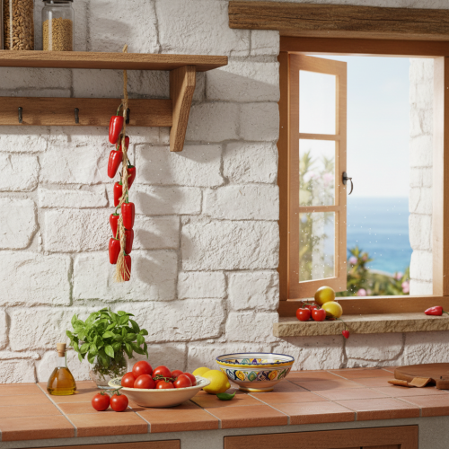 Prodotto Appendino decorativo rosso pepe su filo naturale estivo L60 cm