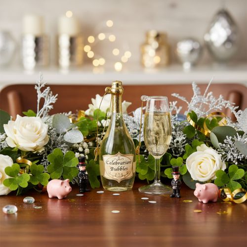 Set di ciondoli a forma di bottiglia e calice di champagne, decorazione per albero di Natale, 14 cm, 2 pezzi | Floristik24.it