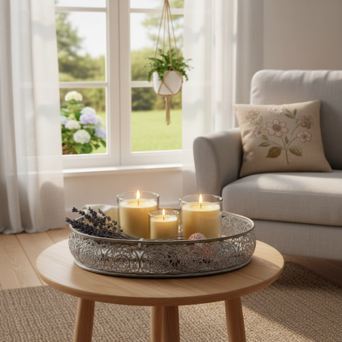 Prodotto Ciotola decorativa in metallo, motivo grigio, ovale, L36cm/33.5cm, set da 2