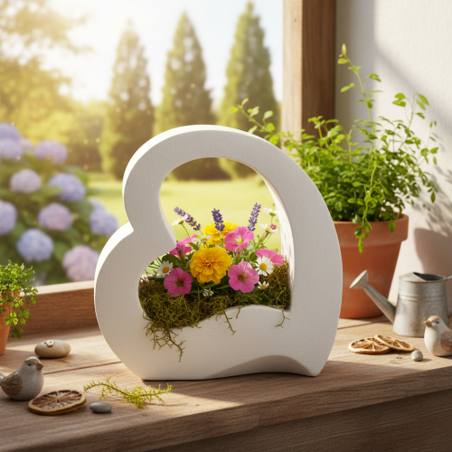 Decorazione a forma di cuore per piante e composizioni floreali, design aperto, forma a cuore moderna, 19 cm | Floristik24.it
