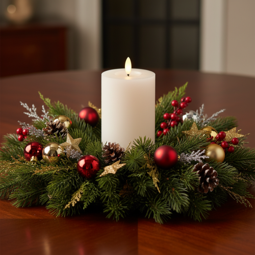 Candela a colonna a LED, effetto tremolante, con timer, Ø7cm, 16cm