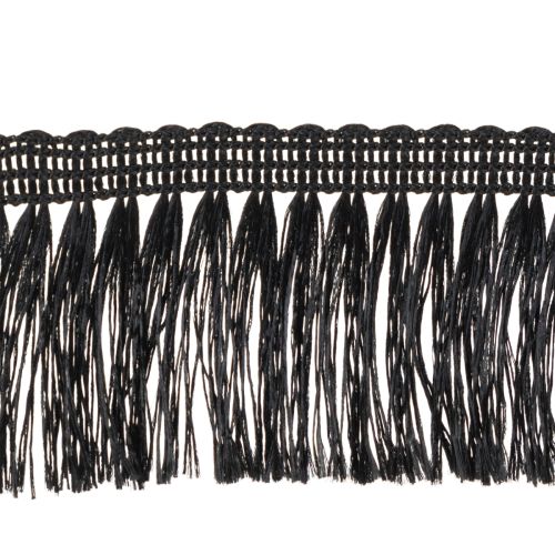 Floristik24 Nastro nero sfrangiato 4 cm, passamaneria a cordoncino, lurex decorativo sfrangiato 25 m