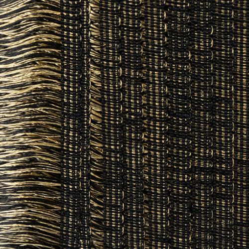 Passamaneria sfrangiata nera e oro 4 cm x 25 m - Ideale per decorazioni di ghirlande, nastri da lutto e accessori vintage | Floristik24.it