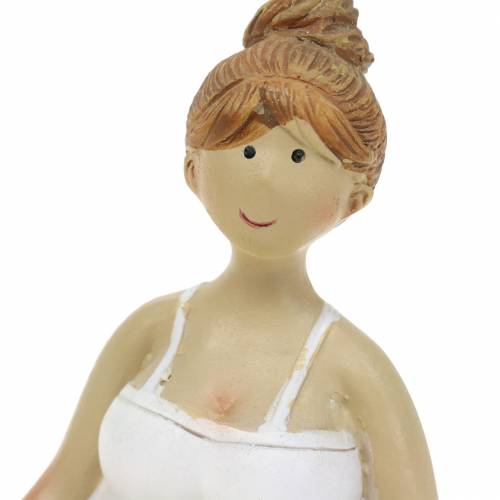 Floristik24 Figura della decorazione della signora yoga 11 cm 2 pezzi bianca