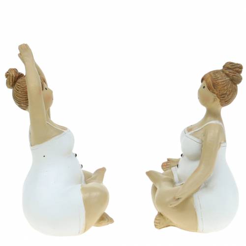Floristik24 Figura della decorazione della signora yoga 11 cm 2 pezzi bianca