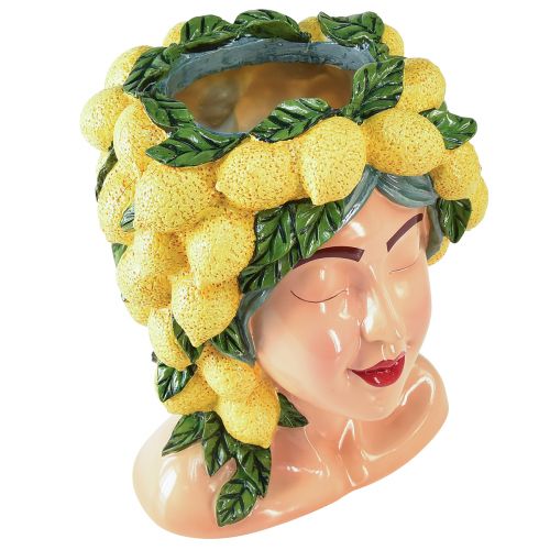 Floristik24 Busto femminile in vaso con decorazione a forma di limone in stile mediterraneo H29cm