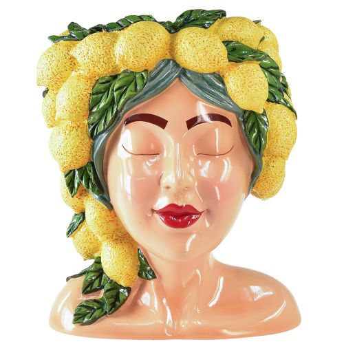 Floristik24 Busto femminile in vaso con decorazione a forma di limone in stile mediterraneo H29cm