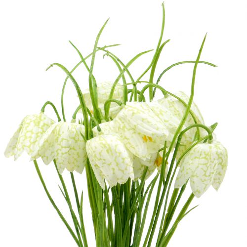 Floristik24 Fiori a scacchiera Fritillaria artificiale bianco, verde 40 cm 12 pz