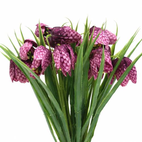 Floristik24 Fiori a scacchiera Fritillaria viola artificiale 29 cm 6 pz