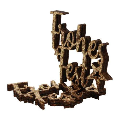 Prodotto Buone Feste cospargere decorazione legno glitter oro 6,5x6 cm 12pz