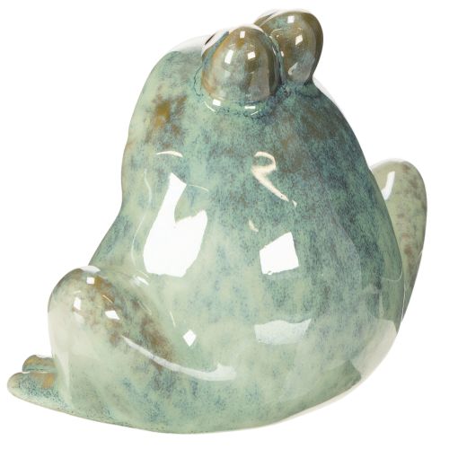 Prodotto Statuetta decorativa in ceramica a forma di rana, design dettagliato, graziosa idea regalo, 13 cm