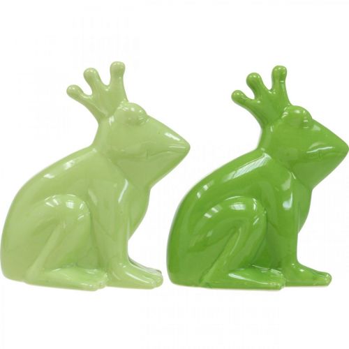 Prodotto Ceramica decorativa rana, decorazione estiva coppia principe ranocchio 13×8×16cm 2pz