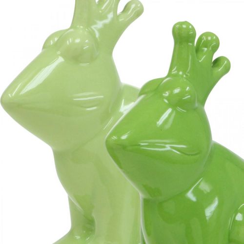 Prodotto Ceramica decorativa rana, decorazione estiva coppia principe ranocchio 13×8×16cm 2pz