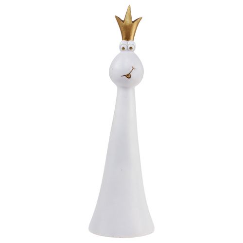 Principe ranocchio Figura decorativa rana decorativa Oro bianco H30,5 cm