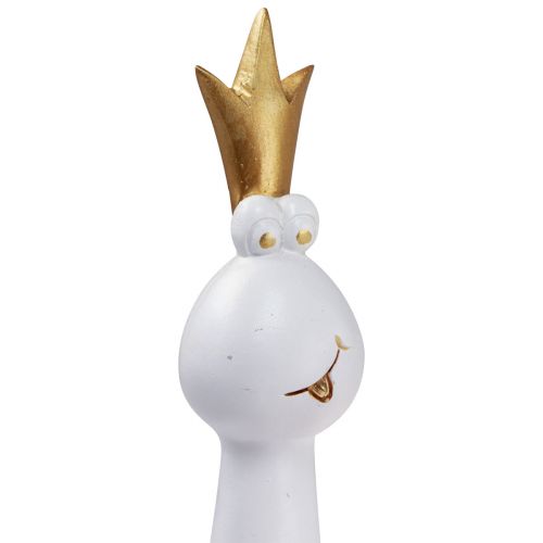 Prodotto Principe ranocchio Figura decorativa rana decorativa Oro bianco H30,5 cm