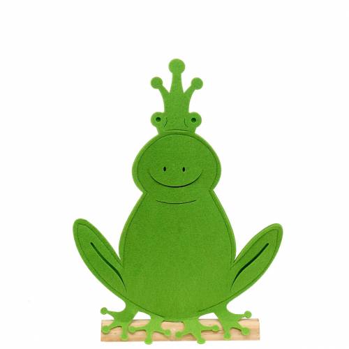 Floristik24 Frog King Feltro Legno Verde 20 cm x 27,5 cm Decorazione estiva