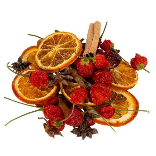 Set di decorazioni a fette d'arancia essiccate con cannella e stelle per la decorazione della tavola festiva 70 g