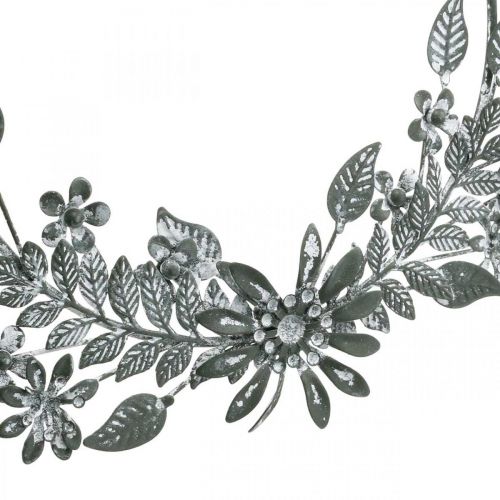 Floristik24 Decorazione primaverile, fiori decorativi ad anello, decorazione in metallo, decorazione floreale pendente Ø16cm 2pz