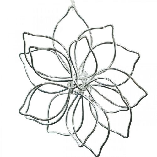 Floristik24 Decorazione primaverile, fiore fatto di filo, fiore di metallo, decorazione di nozze, ciondolo decorativo estivo 6 pezzi