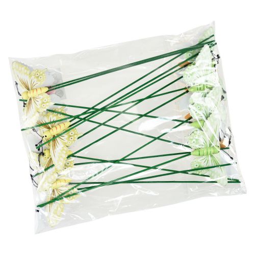 Floristik24 Spina per fiori farfalle decorative in legno su bastone 23 cm 16 pezzi