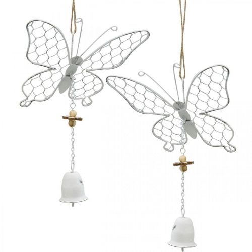 Floristik24 Decorazione primaverile, farfalle in metallo, Pasqua, decorazione ciondolo farfalla 2pz