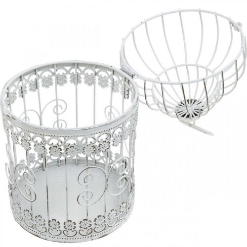 Floristik24 Decorazione primaverile, gabbia per uccelli da appendere, decorazione in metallo, vintage, decorazione per matrimoni 28,5 cm