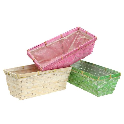 Floristik24 Cestini primaverili quadrati multicolore 25x12x9cm 6pz