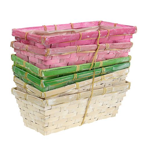 Floristik24 Cestini primaverili quadrati multicolore 25x12x9cm 6pz