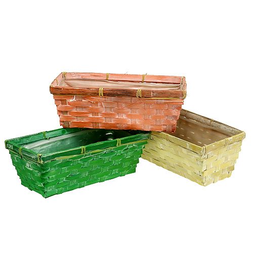 Floristik24 Cestino primaverile 25x13x9cm arancione, giallo, verde 6 pezzi