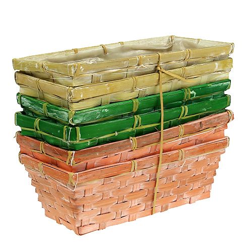 Floristik24 Cestino primaverile 25x13x9cm arancione, giallo, verde 6 pezzi