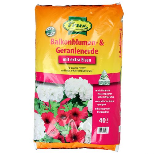 Floristik24 FRUX terriccio per fiori da balcone e geranio 40l
