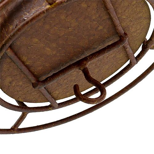 Floristik24 Mangiatoia per uccelli da appendere rossa, griglia Ø16cm H40cm