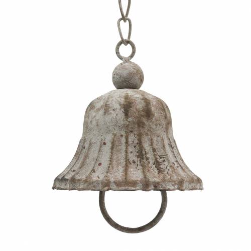 Floristik24 Campana in metallo da appendere con ganci, aspetto antico, griglia in acciaio inox Ø8,5cm H11cm