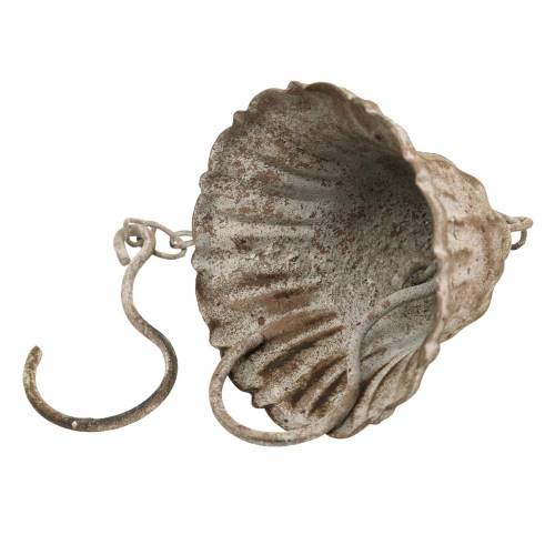 Floristik24 Campana in metallo da appendere con ganci, aspetto antico, griglia in acciaio inox Ø8,5cm H11cm