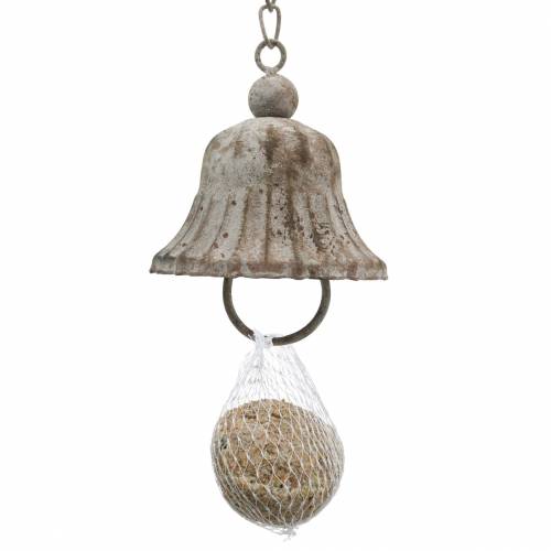 Floristik24 Campana in metallo da appendere con ganci, aspetto antico, griglia in acciaio inox Ø8,5cm H11cm
