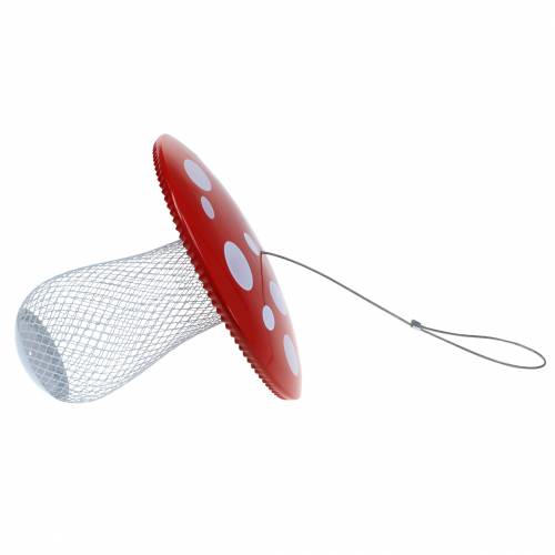 Floristik24 Posto di alimentazione fungo velenoso da appendere in metallo Ø22cm H20cm