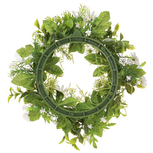 Prodotto Corona di margherite bianca verde artificiale Ø28cm H9cm