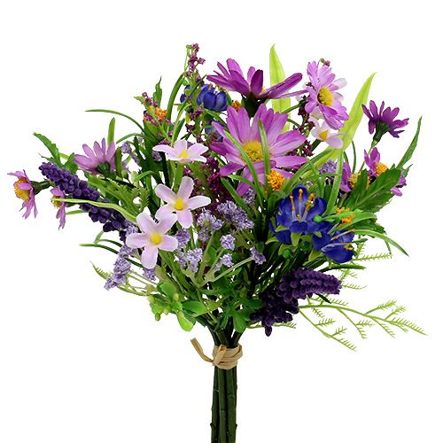 Floristik24 Daisy Bouquet rosa con lavanda 24cm