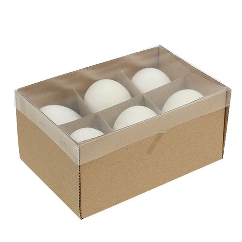 Floristik24 Uova d&#39;oca bianche 7cm - 8cm 6 pezzi