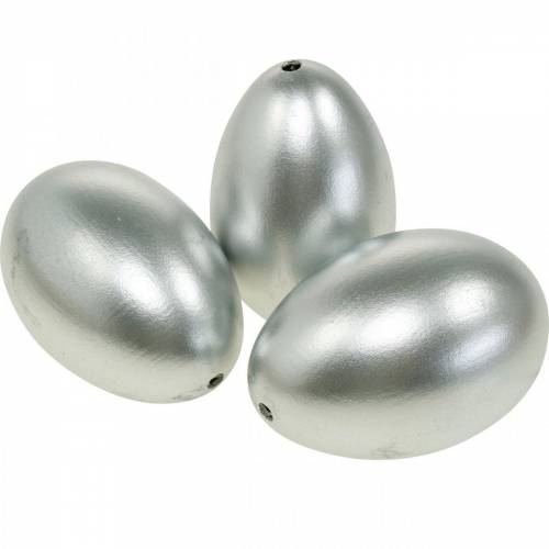 Uova d&#39;oca Uova soffiate d&#39;argento Decorazione pasquale 12pz