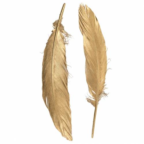 Piume dorate per artigianato 16-18cm 12pz