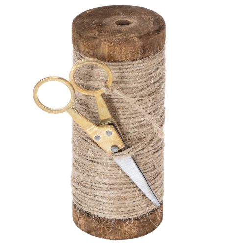 Prodotto Rocchetto di filo con forbici decorative Ø6,5cm H15cm 2 pezzi Stile vintage