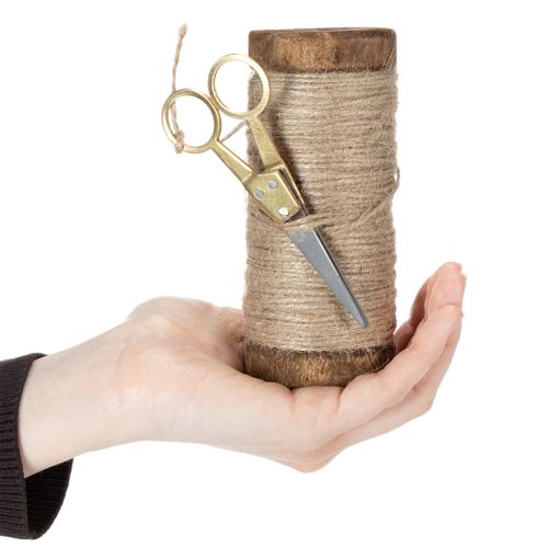 Prodotto Rocchetto di filo con forbici decorative Ø6,5cm H15cm 2 pezzi Stile vintage