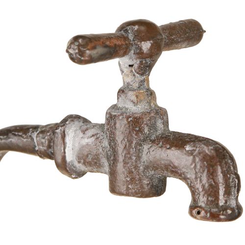 Floristik24 Fioriera decorativa da giardino in metallo con rubinetto Ø16,5cm H42cm